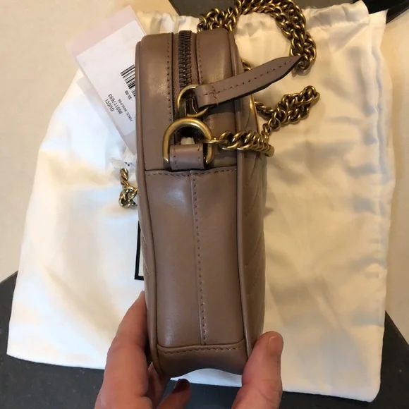 Gucci Mini GG Marmont Crossbody Bag in Nude Rose NEW - Picture 6 of 10